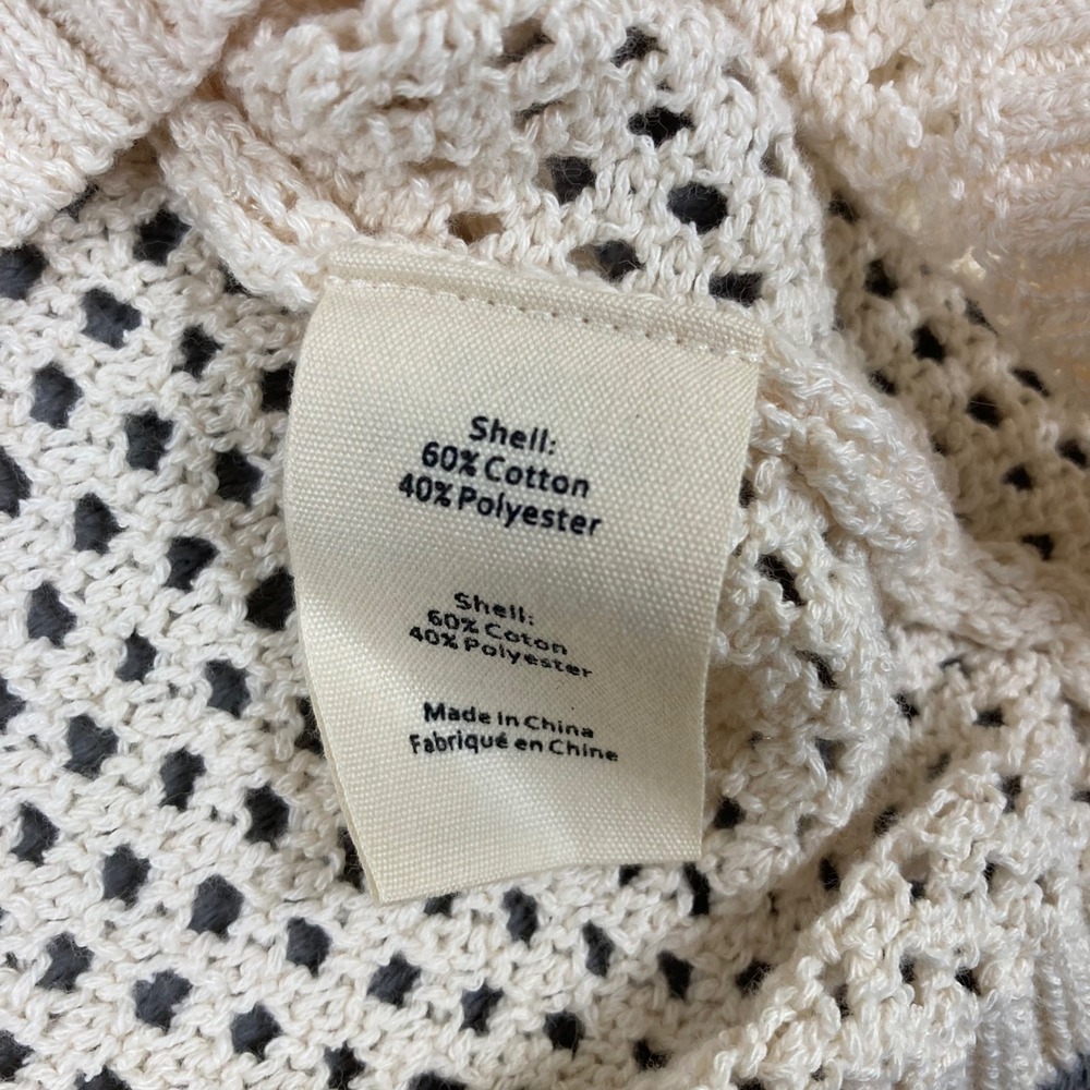 LAGENCE Cream Open Knit Crochet Camisole Tank Top Small Ivory Cotton Blend - Picture 3 of 7